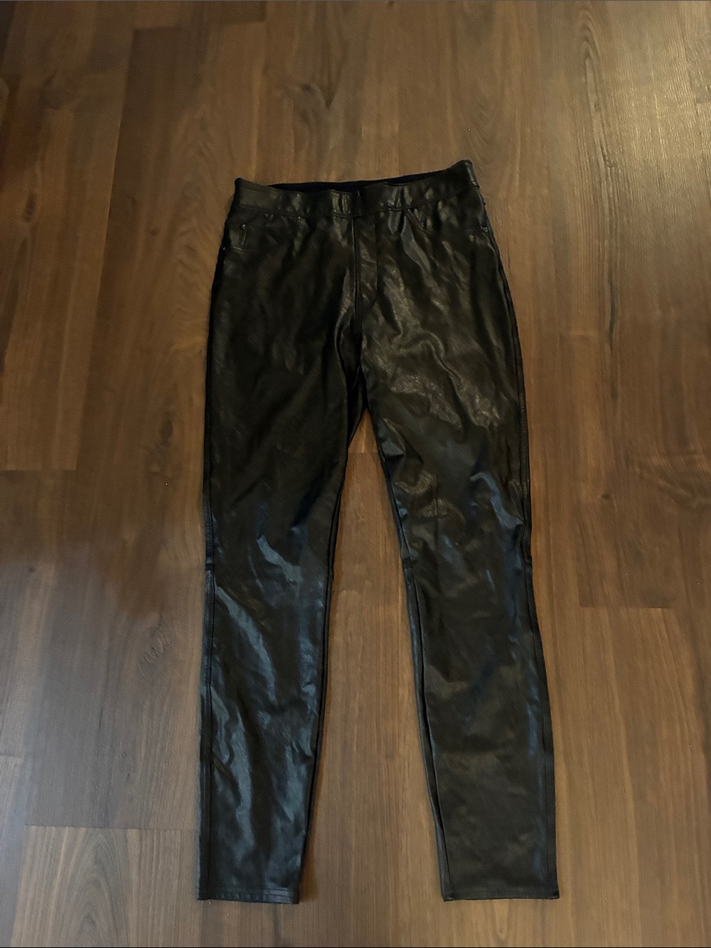 SPANX Black Faux-Leather Women's Pull-On Pants
